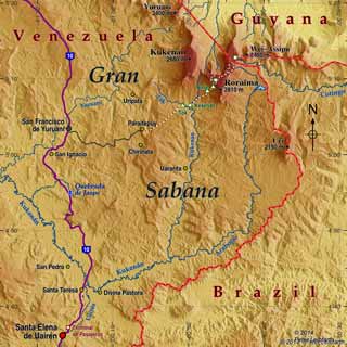 Mapa topográfico: Excursión al Monte Roraima