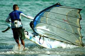 Windsurfer at Playa el Yaque